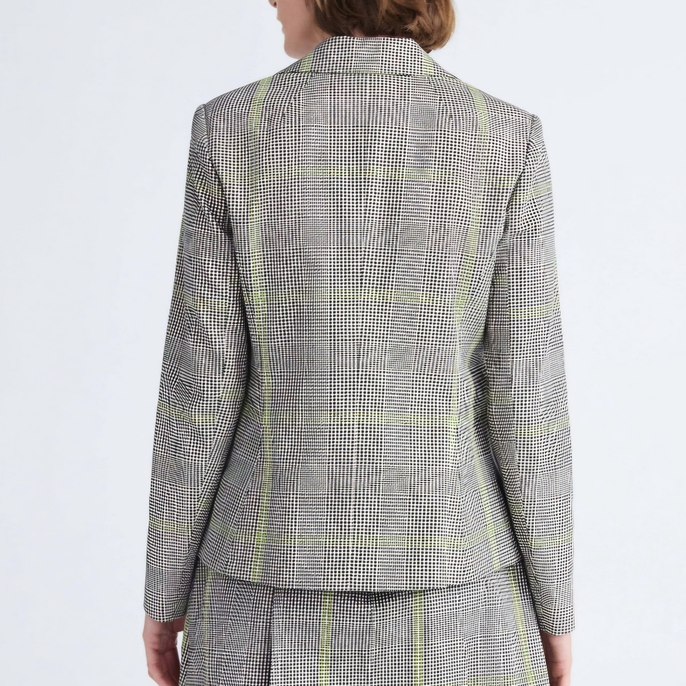 Free Assembly Plaid Blazer Lime Citrus XS NWT Single Button Tailored Jacket - Picture 4 of 6
